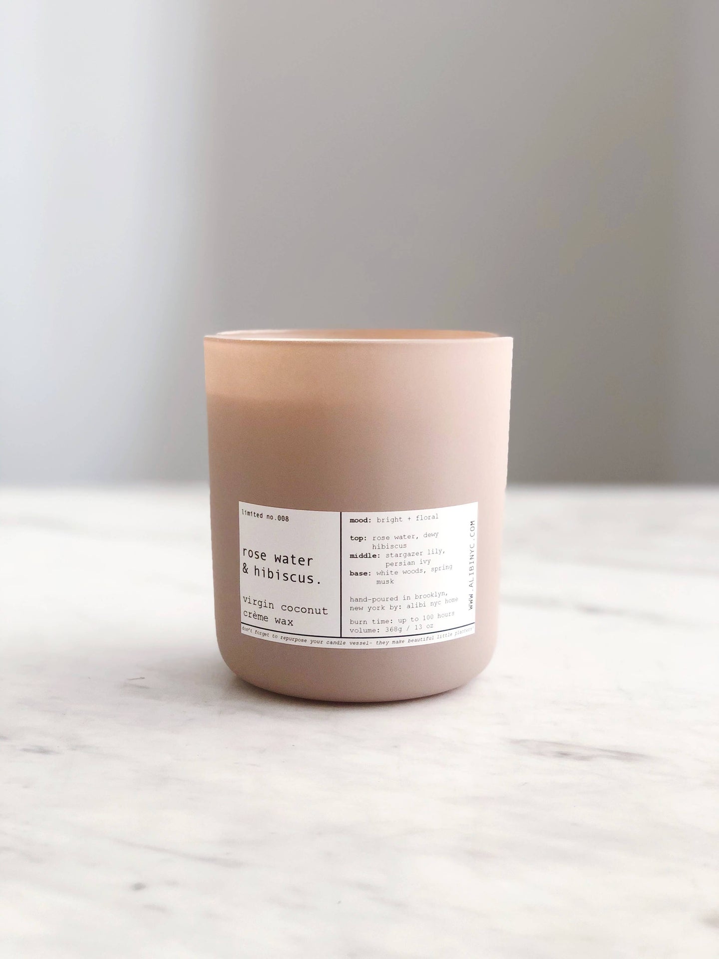 ALIBI NYC - ROSE WATER & HIBISCUS | VIRGIN COCONUT CRÈME CANDLE